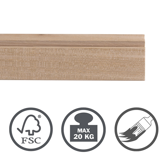 STAS riva, riel de 17x45 mm y 120 cm, soporta hasta 20 kg/m.