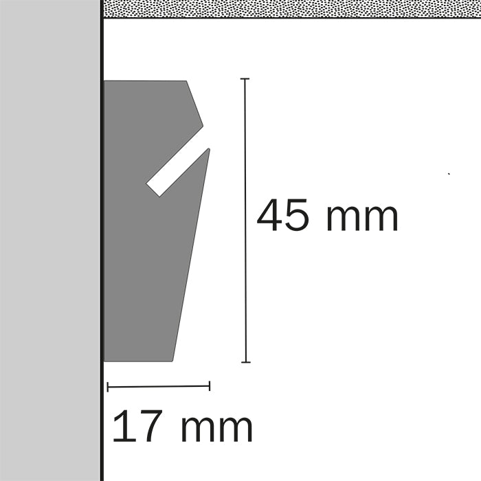 STAS riva, carril de montaje en pared, garantiza calidez y practicidad.