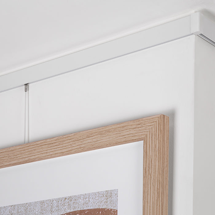 Kit de inicio: STAS cliprail 600 cm en blanco con 4 rieles de 150 cm para colgar cuadros.