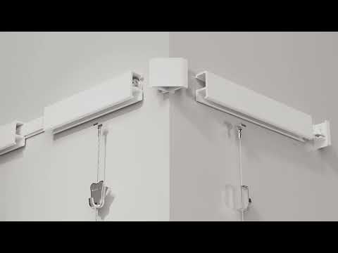 STAS minirail (150 cm): colgador innovador para cuadros, disponible en blanco o aluminio.