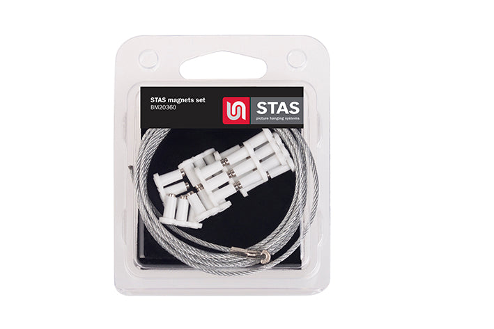 STAS magnet set permite colgar cuadros con imanes fácilmente.
