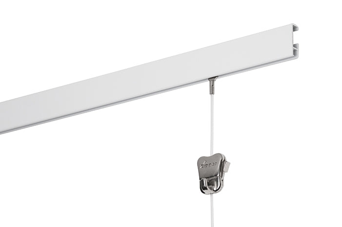 Kit de inicio: STAS cliprail 600 cm (4x150 cm) blanco + 6x STAS cobra cordón de perlón 150cm + 6x STAS zipper